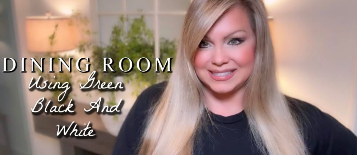 DINING ROOM AND COFFEE BAR DECORATING - USING GREEN BLACK AND WHITE!
