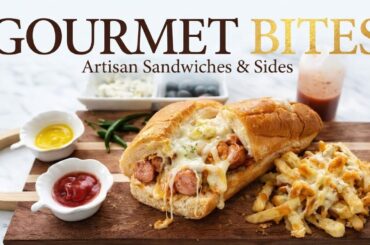 Gourmet Bites | Sausage Sandwich with Melted Mozzarella & Artisan Fries