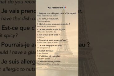10 Essential French Phrases at a Restaurant 🇫🇷