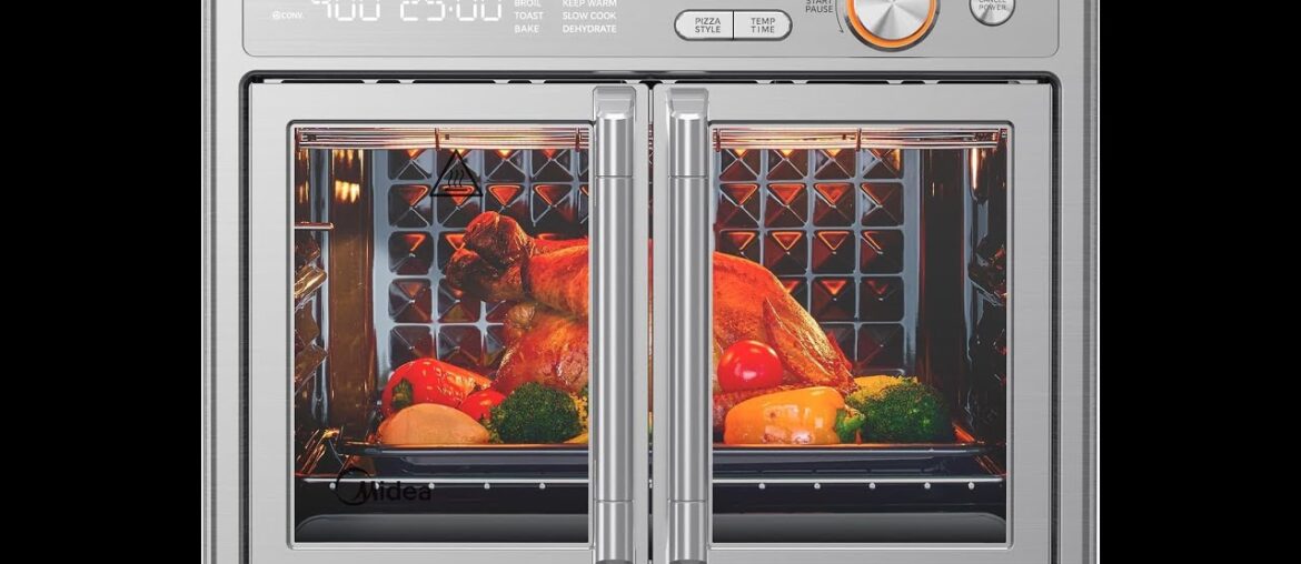 Midea Flexify Pro 10+4 Toaster Oven Air Fryer Combo, Graphene Juicy-Lock Cooking, French Door