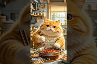 Oh! Cat going to killed mouse baby.The Ultimate Unlikely Feast 🐱🍽️🐭 #CatChef #TigerParty#viral#ai