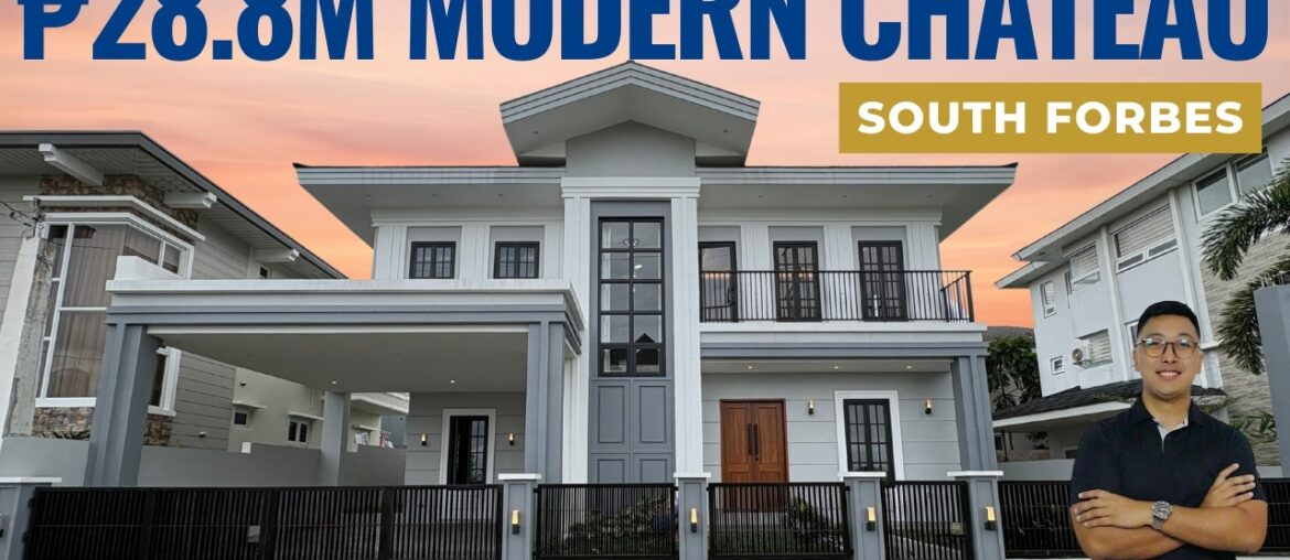 ₱28.8M Modern French Mediterranean Home in Chateau De Paris, South Forbes