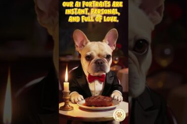 "A Gentleman's Feast: The French Bulldog's Fine Dining Experience" #petportrait #animalart #pets