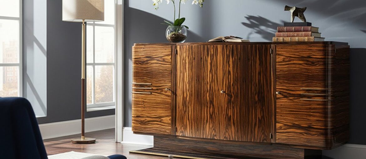 B-2110 Art Deco Macassar Sideboard Cabinet 1940’s France B-2110 Art Deco Macassar Sideboard Cabinet 1940’s France