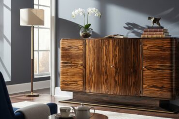 B-2110 Art Deco Macassar Sideboard Cabinet 1940’s France