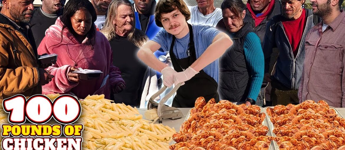 Making 100 Pounds Of Chicken & Fries For The Homeless! Making 100 Pounds Of Chicken & Fries For The Homeless!
