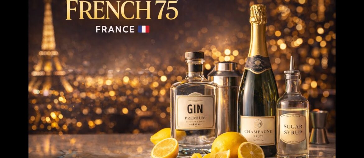 FRENCH 75 🥂Elegant, bubbly, and dangerously smooth 😍 🍋✅ Save this recipe & tag your champagne buddy!