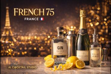 FRENCH 75 🥂Elegant, bubbly, and dangerously smooth 😍 🍋✅ Save this recipe & tag your champagne buddy!