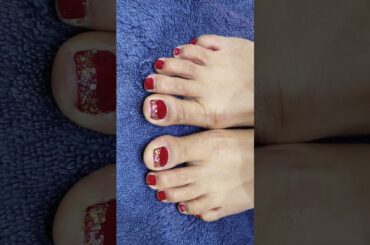 first second look nail art French glitter red wine agali video ke liye like follow comment