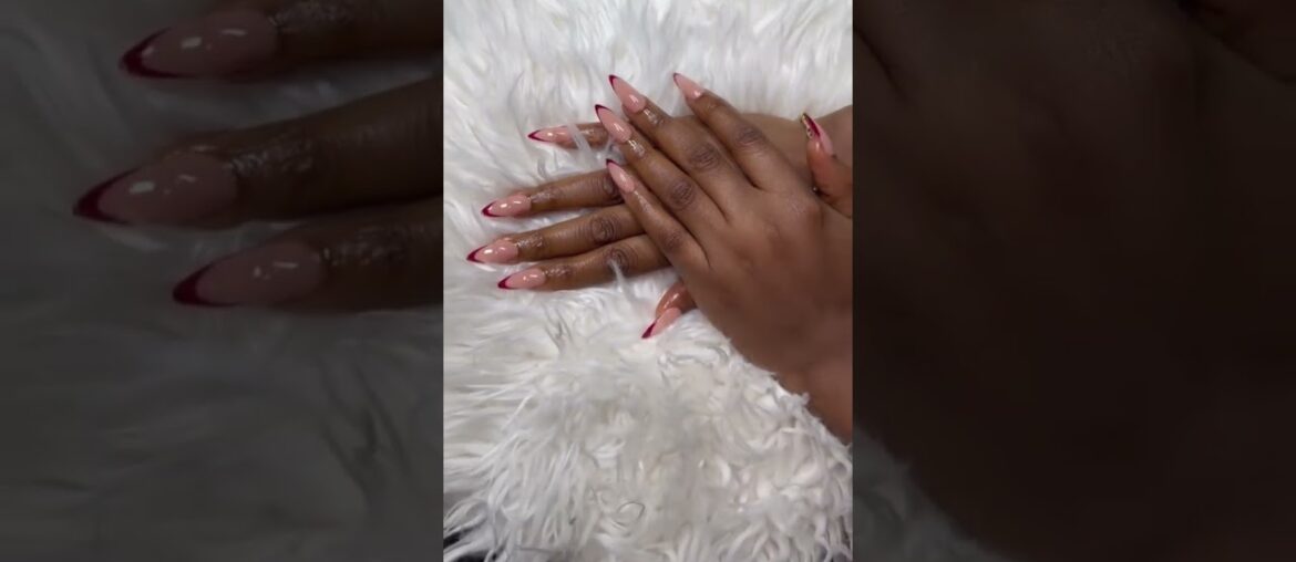 your simple favourite French tip nail, with wine red❤️⚡💫       @cristiano @IShowSpeed   @UEFA