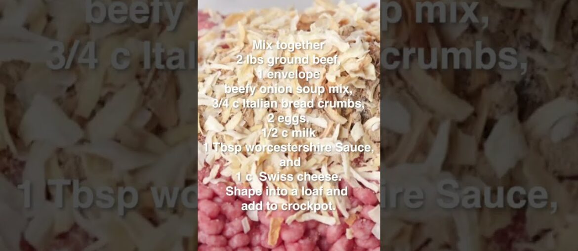 Crazy Juicy Crockpot French Onion Meatloaf #Shorts 🍖🧅