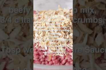 Crazy Juicy Crockpot French Onion Meatloaf #Shorts 🍖🧅