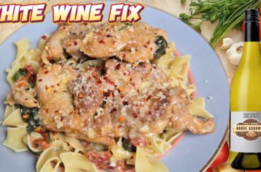 Creamy Tuscan Chicken with White Wine Pan Sauce