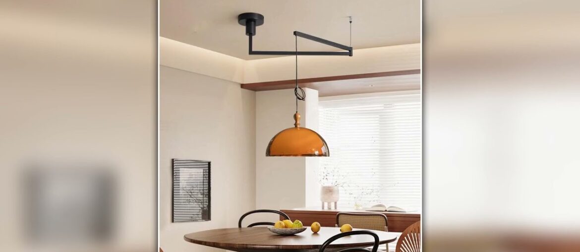 Vintage Brown Pendant Lamp Bauhaus Orange Pendant Light French Retro Dining Table Hanging Lamp