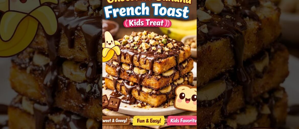 Chocolate Banana French Toast 🍫🍌 | Easy Kids Snack Recipe | 5-Minute Sweet Treat#ytshorts #yt