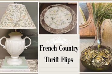 French Country Thrift Flips ✨ Vintage Decanter, Ornate Lamp & Reversible Floral Tray Makeover