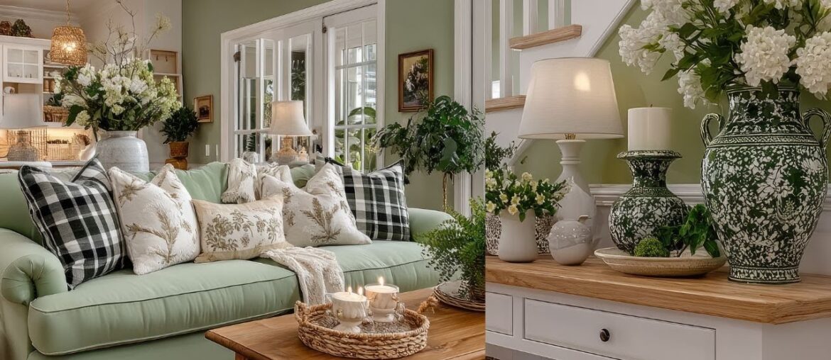 This Grandma's House Looks Like a French Country Dream | Green & White Decorating Tour