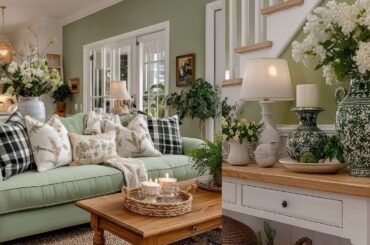 This Grandma's House Looks Like a French Country Dream | Green & White Decorating Tour