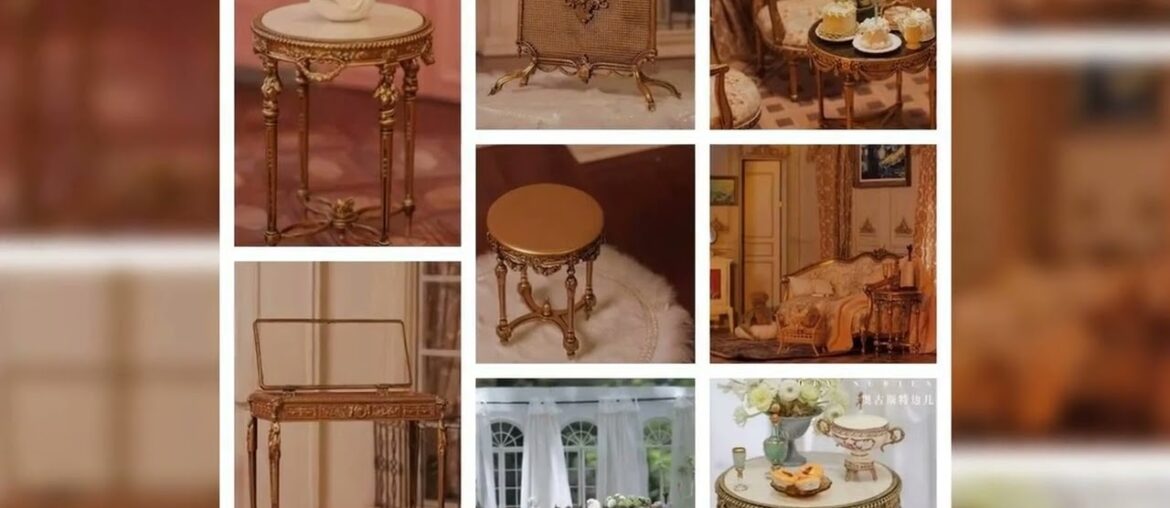 A must-have product! 1/6 Miniature Furniture Vintage Coffee Table Sofa French Dining Chair Palace