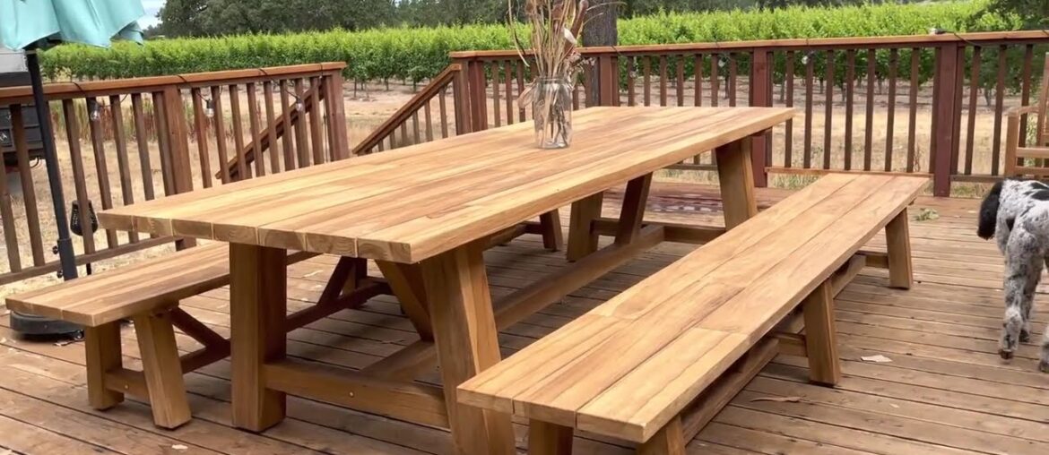 Recycled Teak Dining table Large with benches Recycled Teak Dining table Large with benches