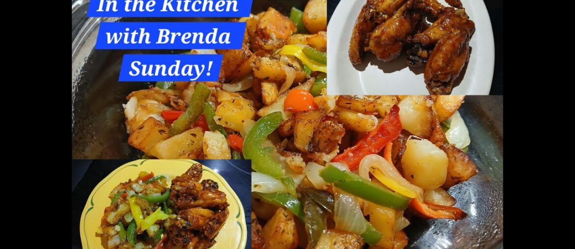 BUFFALO WINGS AND FRIED POTATOES! I AM COOKING A DELICIOUS SIMPLE SUNDAY DINNER! DIY UPDATES!