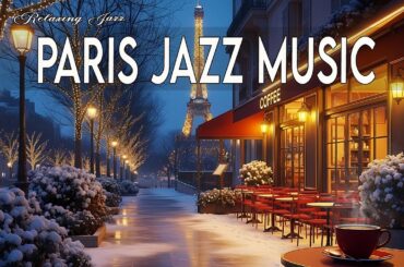 Paris Outdoor Coffee Shop Ambience - Deep Jazz Music in a Quiet Winter Night for Good Relaxation 🎶🎧