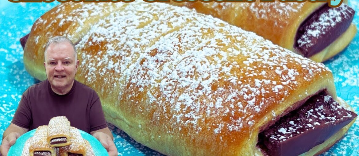 Chocolate Crescent Pastry - Our version of a French classic!  Super Easy! Bonjour!