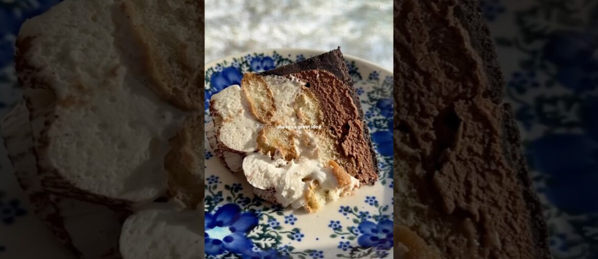 French silk tiramisu #chocolatepie #tiramisu #nobake