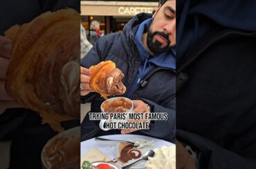 This is the Most Famous Hot Chocolate in Paris and we queued almost an hour for it! #caretteparis