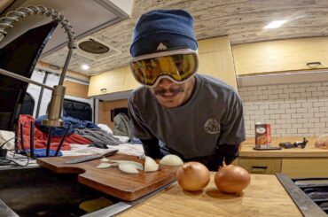 Cooking French Onion Pasta in a Laundromat Parking Lot
