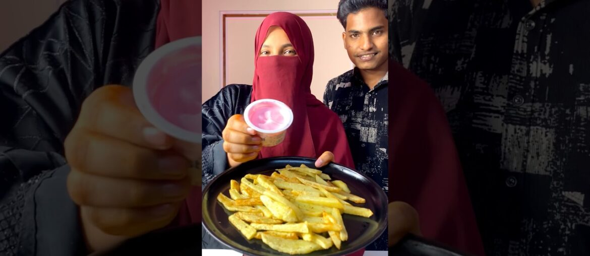 French fries ice cream #hijab #food #cook #foodie #recipe #fries #icecream #challenge