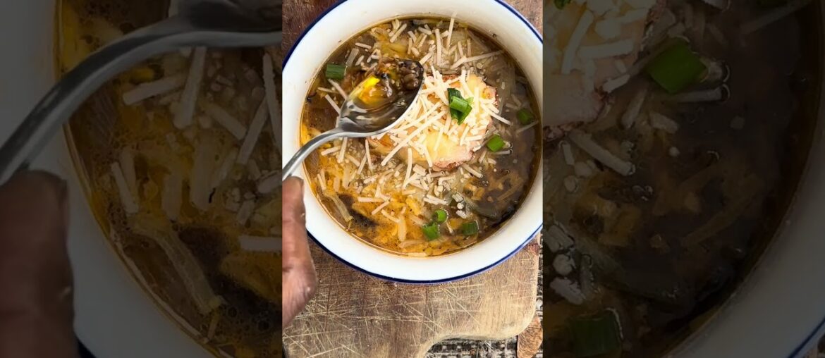 Snowy day French onion soup