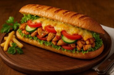 Baguette with chicken.
