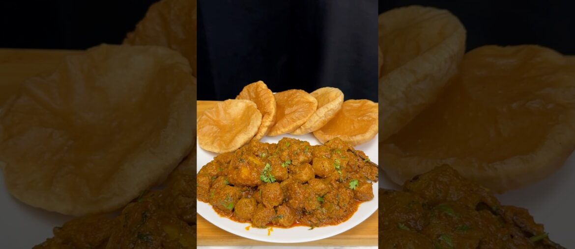 Aloo Soyabean With Puri ASMR Cooking #shorts #asmr #recipe #crunchytreats #streetfood #food