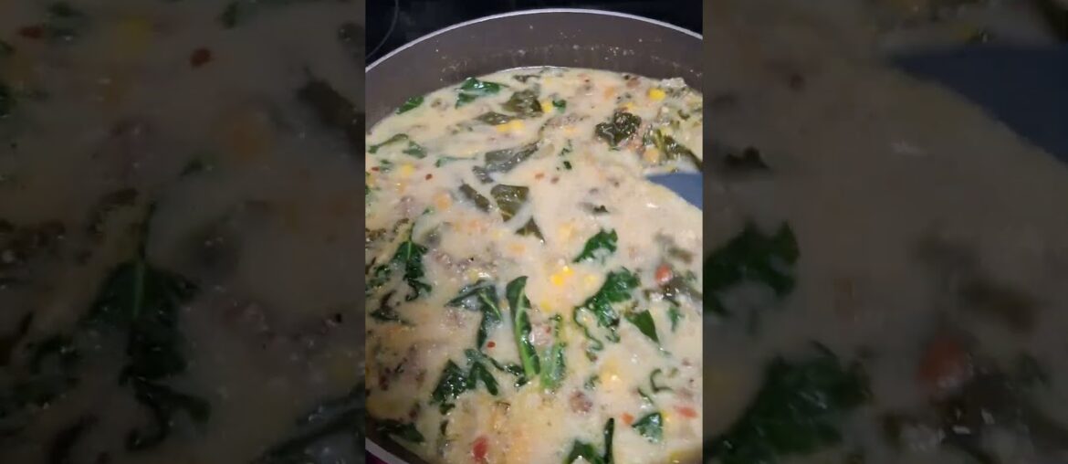 Clean Yer Fridge Soup w Sausage, Kale and Ore-ida frozen O’Brien Potatoes #frugalmeals #soup Clean Yer Fridge Soup w Sausage, Kale and Ore-ida frozen O'Brien Potatoes #frugalmeals #soup