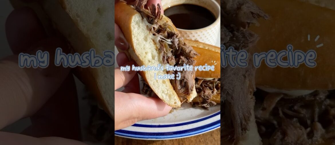 My husband’s favorite recipe I make ✨ #frenchdipsandwiches #slowcookerrecipe #shorts