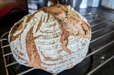 Homemade rye/wheat bread with two different sour doughs