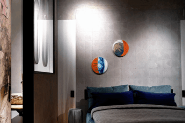 Modern Brutalist style bedroom in Barcelona [880x1184]