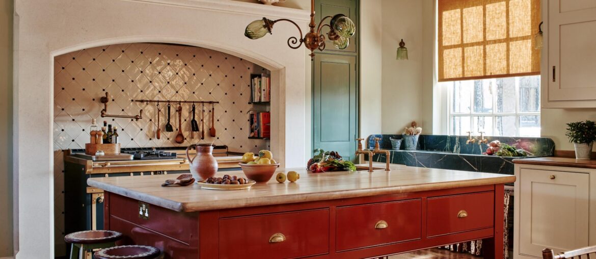 Renovated Victorian country house kitchen with a soapstone sink, South Coast of England [2500x1667]