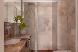 Pink small bathroom reveal