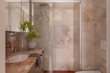 Pink small bathroom reveal