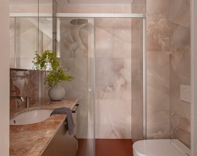 Pink small bathroom reveal