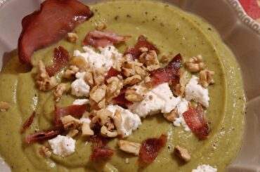 Velouté brocolis Chèvre bacon