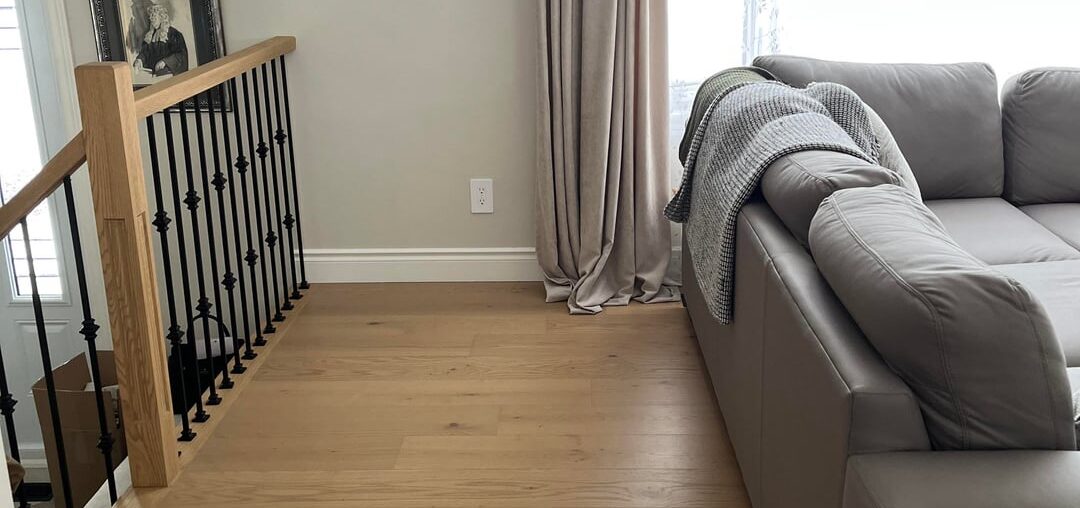 What should I do with this weird open space behind my couch (overlooking the front hall)?