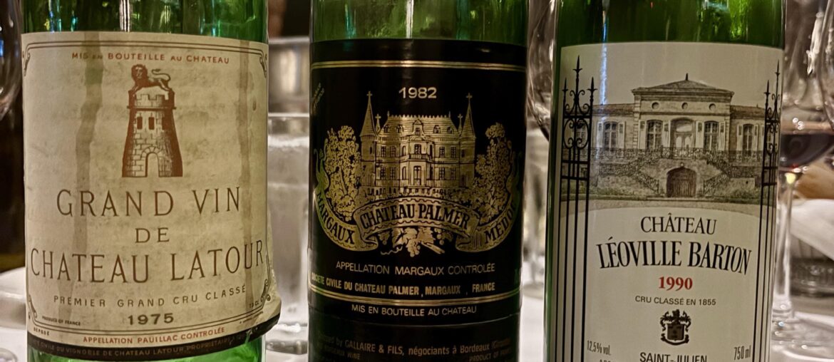 1975 Latour, 1982 Palmer, and 1990 Leoville Barton