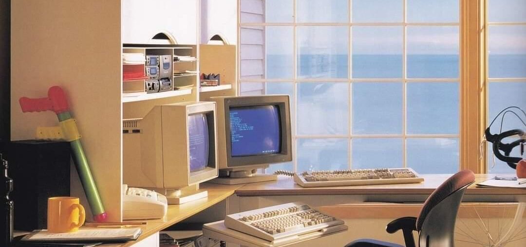 1990s Home Office with Water Gun (from the Cover of 1995 "Home Offices" by Lisa Skolnik)