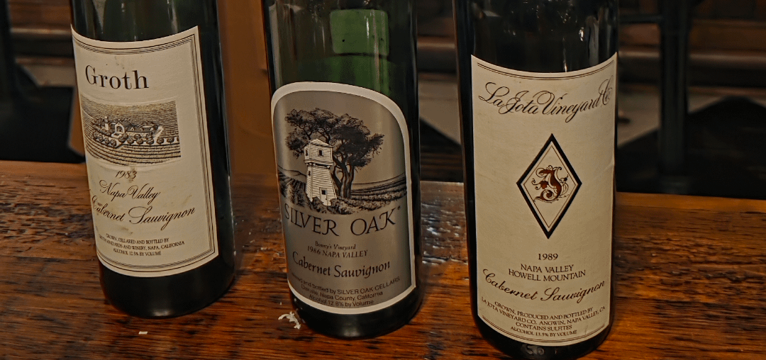 Birthyear wines! 1983 Groth, 1986 Silver Oak Bonny's, 1989 La Jota Howell Mountain
