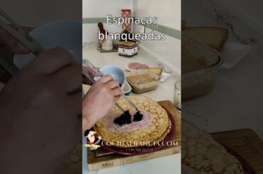 Receta francesa de crepes rellenas de jamón, espinacas y bechamel