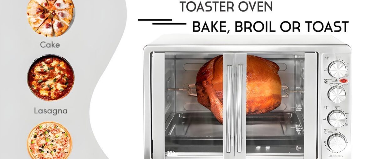 Elite Gourmet ETO‑4510M French Door Convection Oven – 45 L 18‑Slice Dual‑Door Rotisserie & Bake Oven