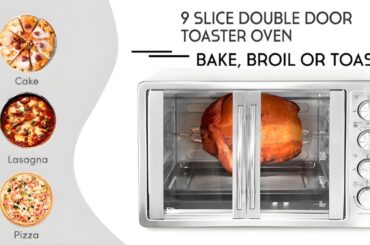 Elite Gourmet ETO‑4510M French Door Convection Oven – 45 L 18‑Slice Dual‑Door Rotisserie & Bake Oven